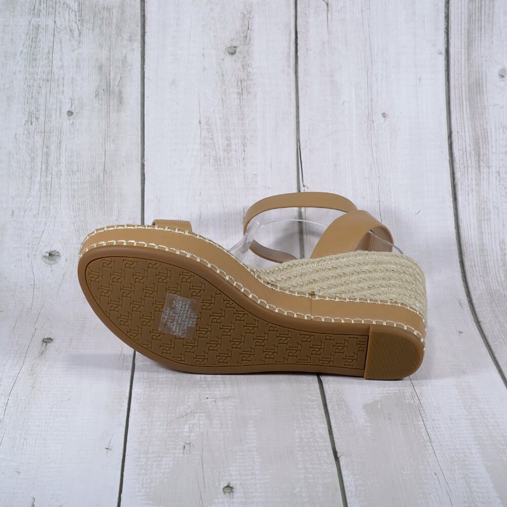 Lauren Ralph Lauren Womens Hilarie Leather Wedge Slingback Sandals Size 10 - Picture 8 of 8